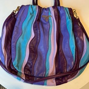Prada Nappa Leather Stripes Handbag/Crossbody
